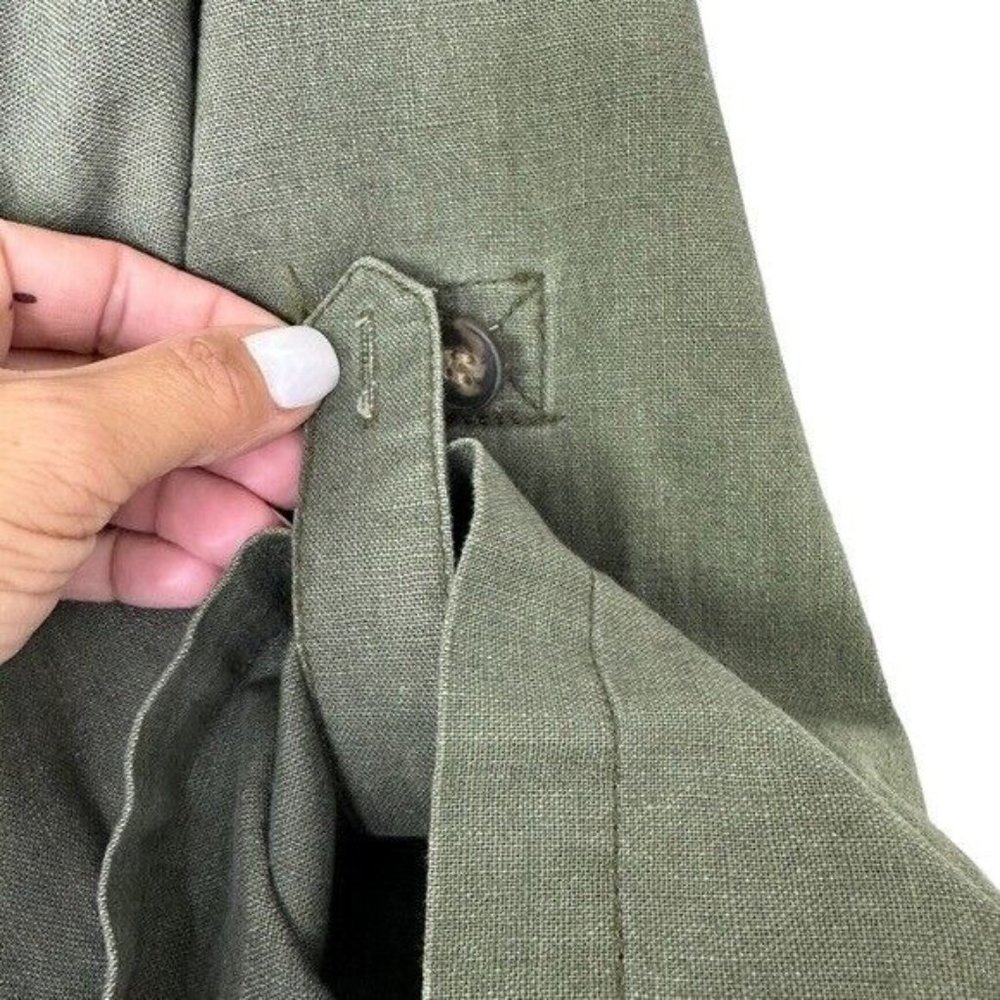 LANE Bryant Linen Green Utility Rollup Sleeves Jacket Size 20 - Picture 5 of 7